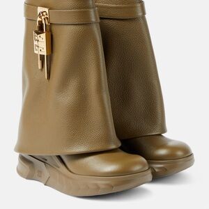 Givenchy Tan and Gold Heeled Boots with Modern Design